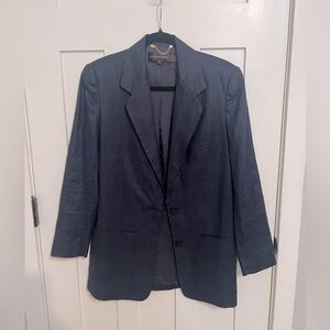 Classiques Entier 100% Linen Blazer Blue Lined Size XS
